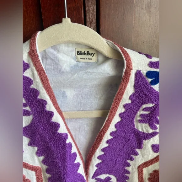 Blink Buy Women's Suzani Embroidered Jacket NWOT / Made in India - Picture 9 of 17